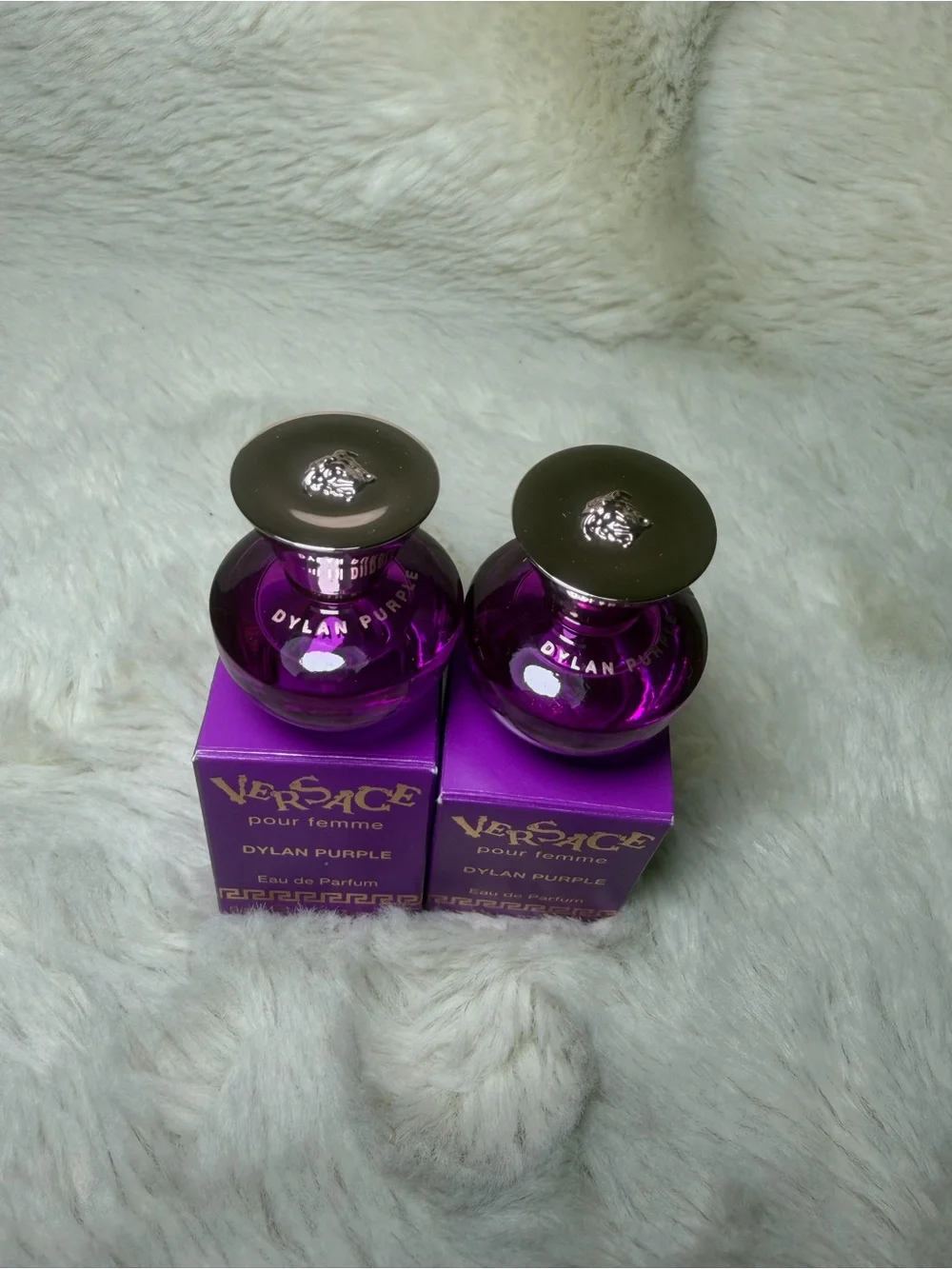 2x VERSACE DYLAN PURPLE POUR FEMME 0.17oz / 5ml Each EDP SPLASH MINI NEW IN BOX - Picture 2 of 6
